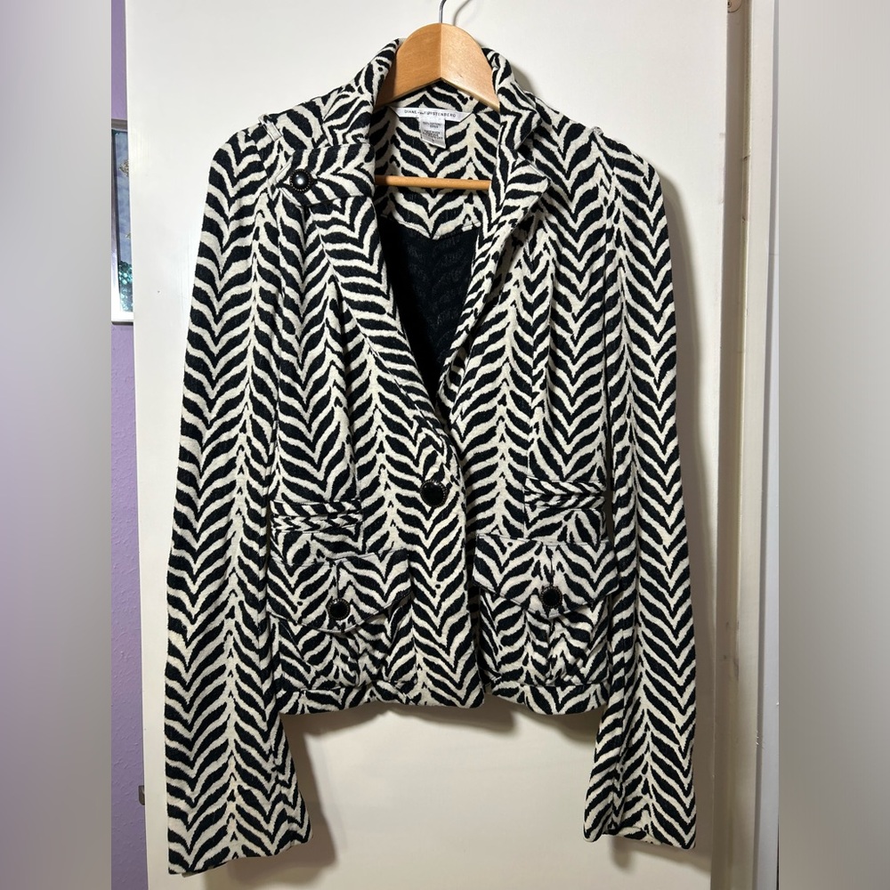 Diane Von Furstenberg Zebra Blazer Jacket